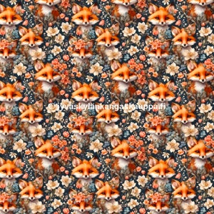 Digiprintti trikoo Cute Fox