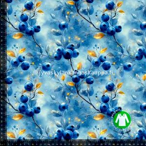 Digiprintti trikoo Mustikat