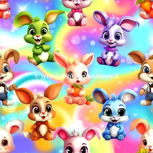 Digiprintti trikoo Cute Bunny
