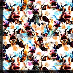 Digiprintti trikoo Watercolour Cow