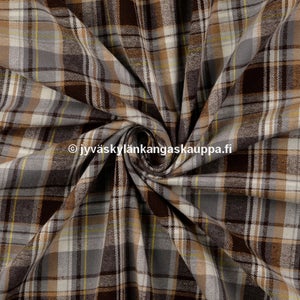 Kevyt Flanelli Ruutu Ruskea