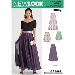 New Look kaava 6580 Misses Easy Circle Skirt