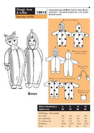 ONION kaava 10012 vauvan jumpsuit (HYLLYSS&Auml;)