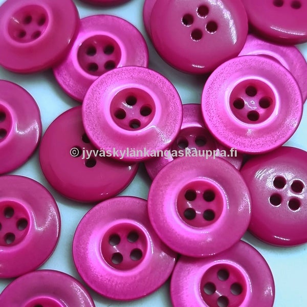 Muovinappi 4-reik&auml;inen 18mm helmi&auml;isen pinkki