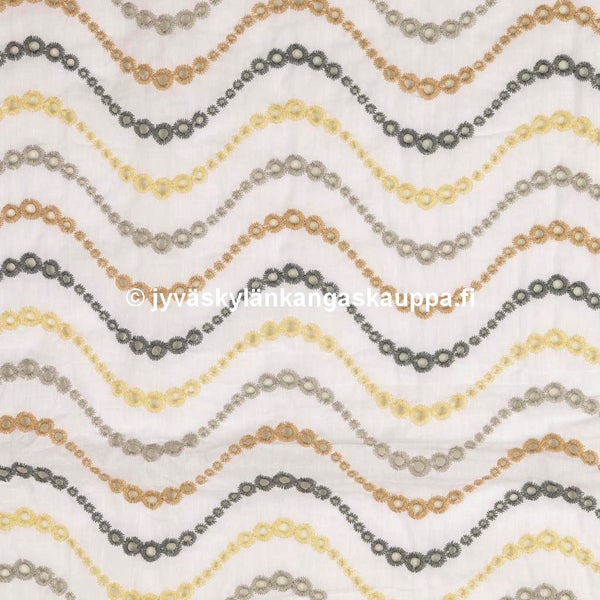 Brodeerattu Puuvillakangas Helminauha Luonnonv&auml;rit