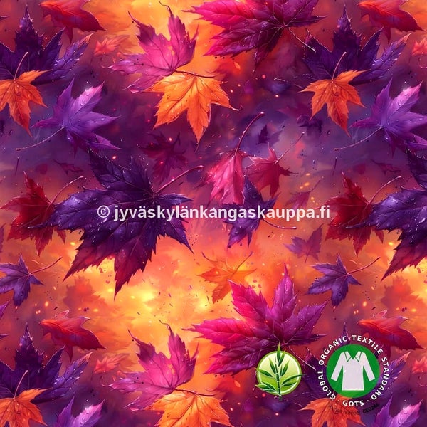 Digiprintti BAMBUTRIKOO Purppura Lehdet