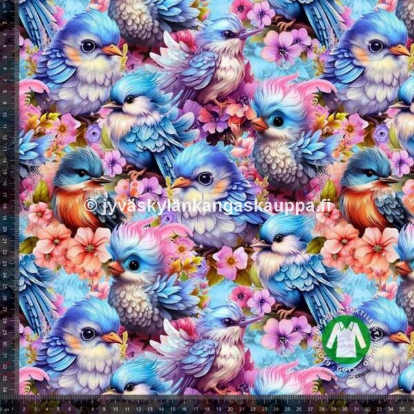 Digiprintti trikoo Cuddly Birds