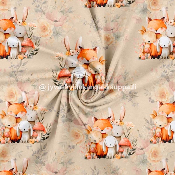 Digiprintti trikoo Meadow Forest Family