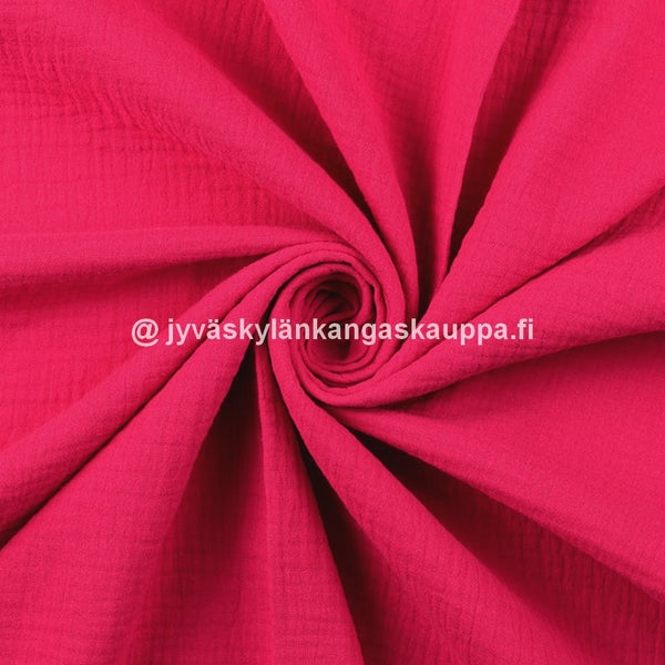 Double Gauze tuplaharsokangas Fuksia (1,3m Valmispala)