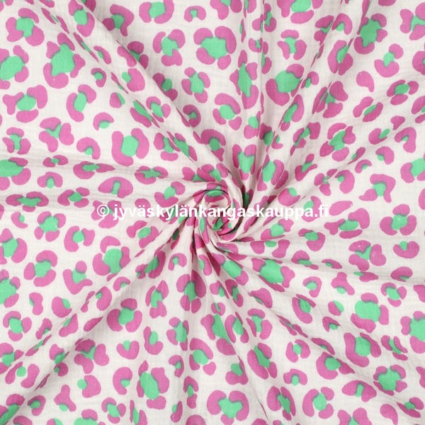 Double Gauze tuplaharsokangas Luonnonvalkoinen Pantteri