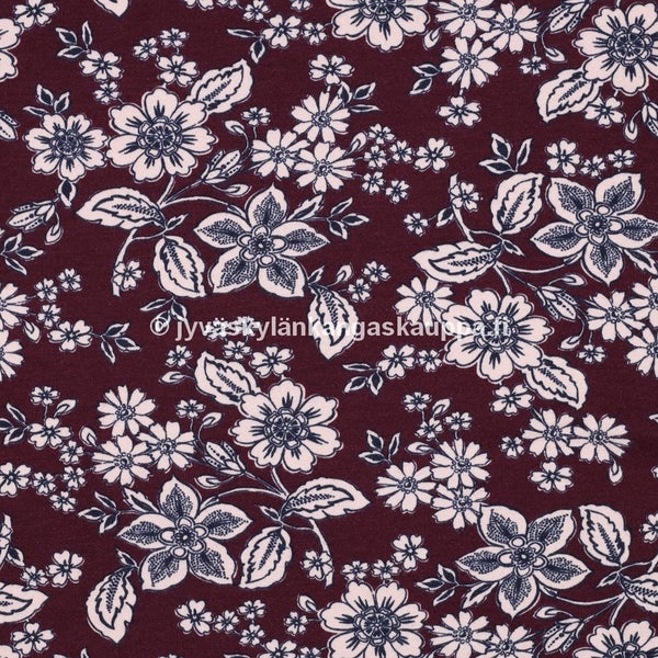 Harjattu Joustocollege Florals Burgundy