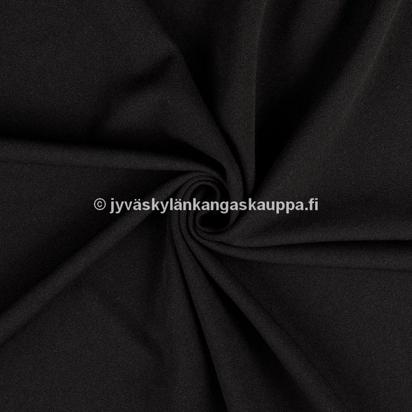 Joustava KREPPI Scuba kangas Musta (n. 1m valmispala)