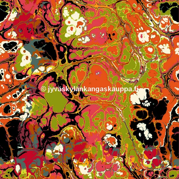 Harjattu Joustocollege Oil Print Orange