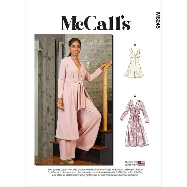 McCALL&acute;s kaava M8245 Misses Romper, Jumpsuit, Robe and Sash