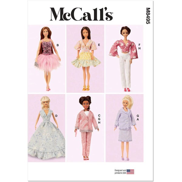 McCALL&acute;s kaava M8495 Fashion Doll Clothes