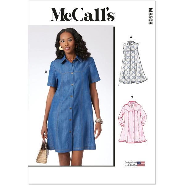 McCALL&acute;s kaava M8508 Misses Dress with Sleeve Variations (HYLLYSS&Auml;)
