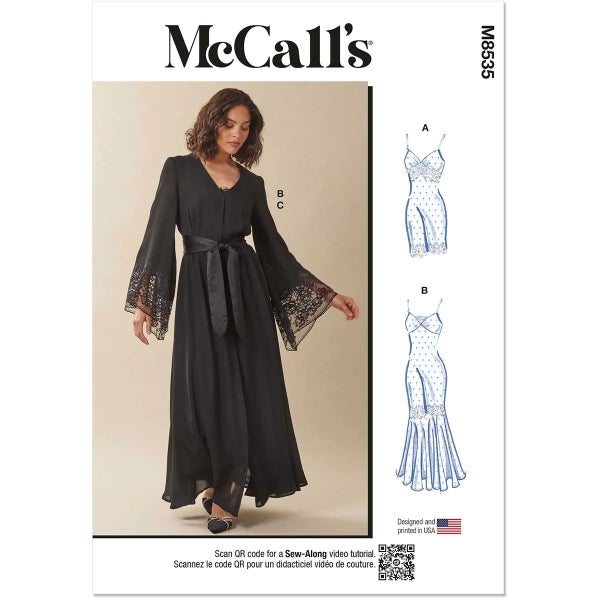 McCALL&acute;s kaava M8535 Misses and Womens Nightgown in Two Lengths and Robe