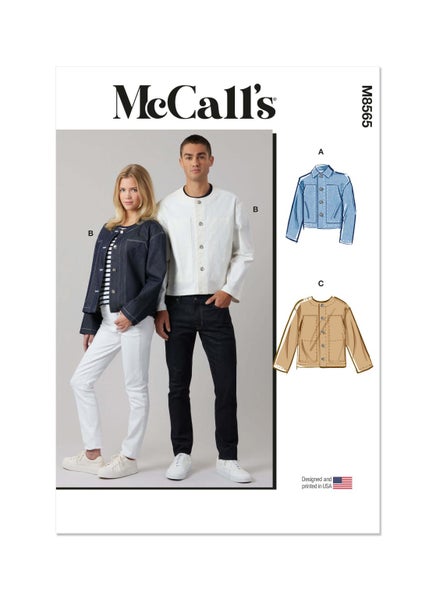 McCALL&acute;s kaava M8565 Unisex Jacket with Collar Variations