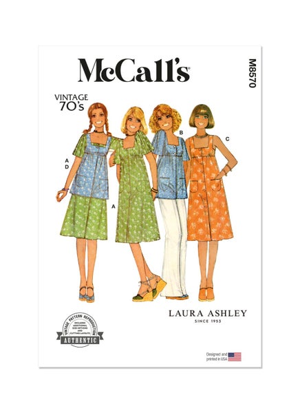 McCALL&acute;s kaava M8570 Misses Dress, Jumper and Top by Laura Ashley