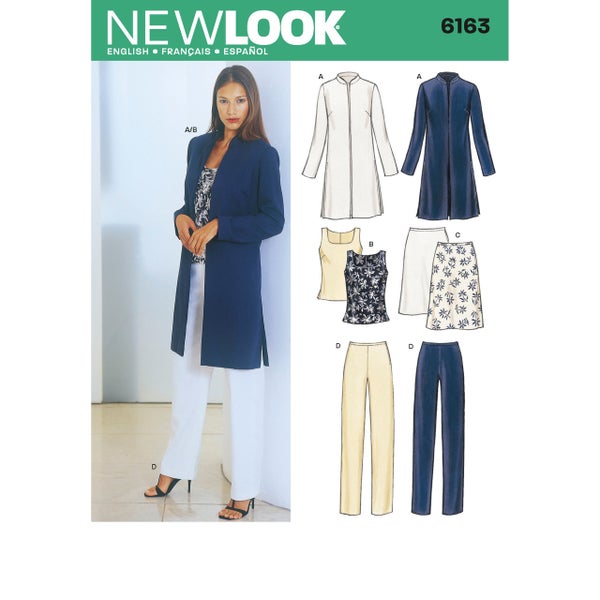 New Look kaava 6163 Misses Jacket, Top, Pants and Skirt (HYLLYSS&Auml;)