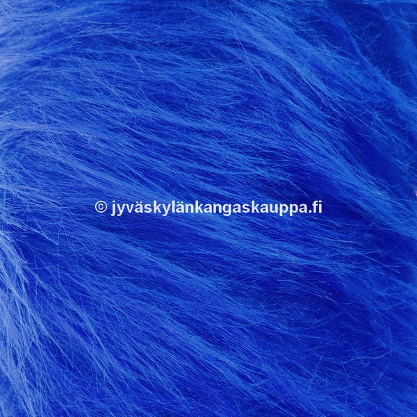 Karvakangas eli turkiskangas sininen EXTRA PITK&Auml; karva (30cm valmispala) nurjalla reik&auml;