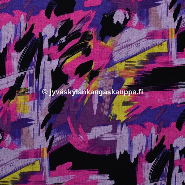 Punto Di Roma Joustava jersey Paint Stripes Fucshia