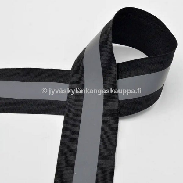 Ripsinauha Heijastinnauhalla 50mm MUSTA