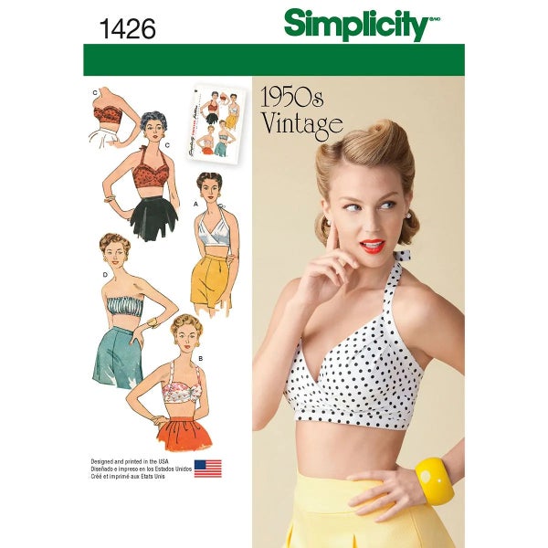 Simplicity kaava S1426 Misses Vintage 1950s Bra Tops