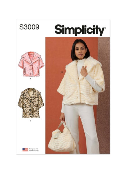 Simplicity kaava S3009 Misses Jacket In Two Lengths and Bag (HYLLYSS&Auml;)