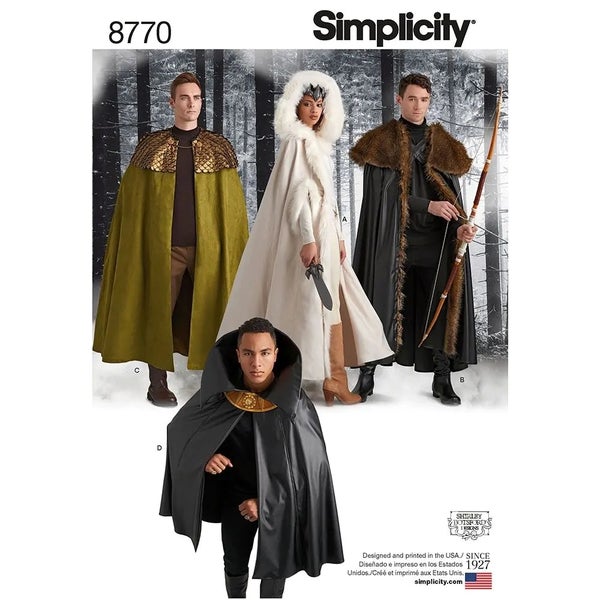 Simplicity kaava S8770 Unisex Costume Capes