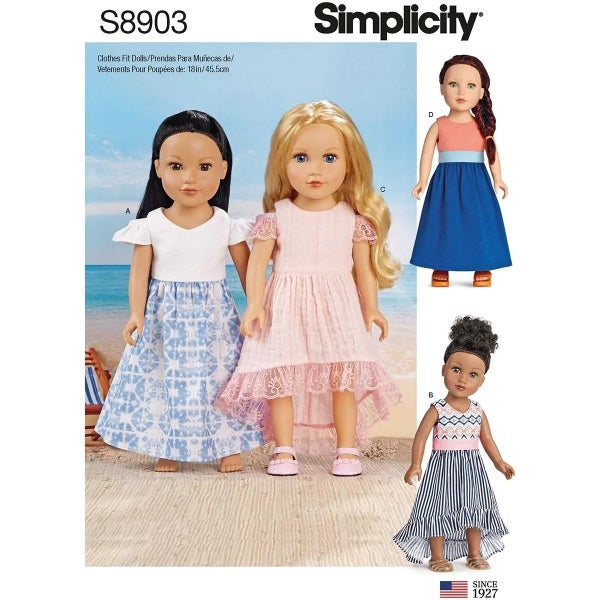 Simplicity kaava S8903 Doll Clothes