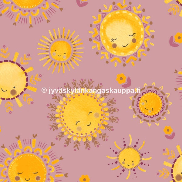 Trikoo kangas Aurinko Mauve