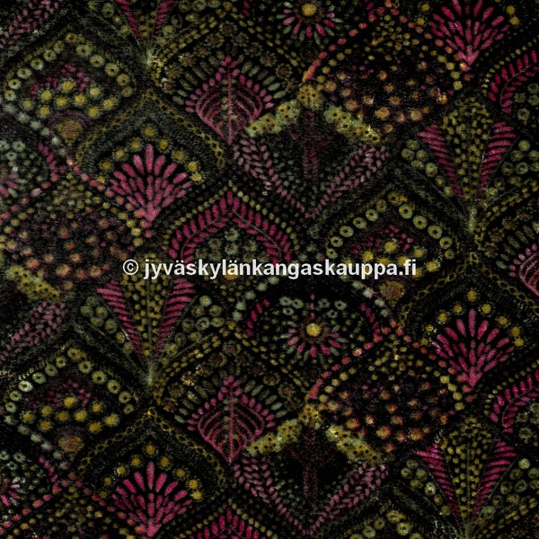 Velour kangas Loimusametti Tumma Fuksia Ornamentti