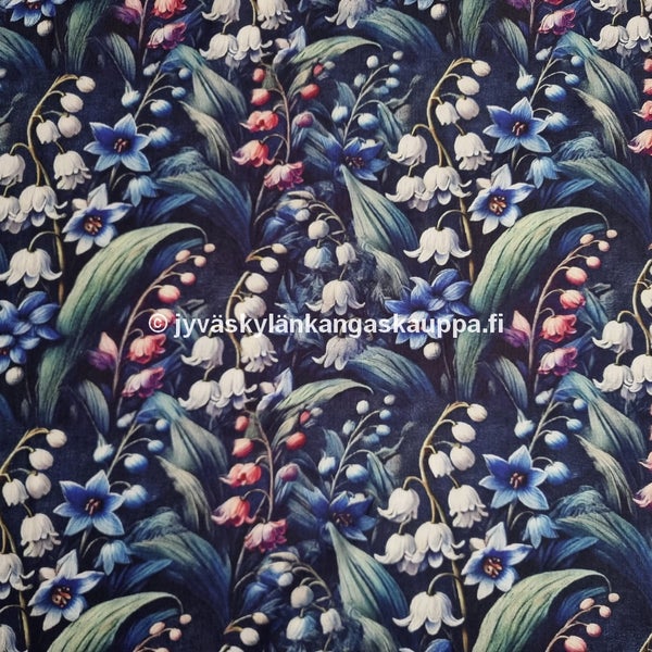 Viskoosi-pellava Kielot Mariini