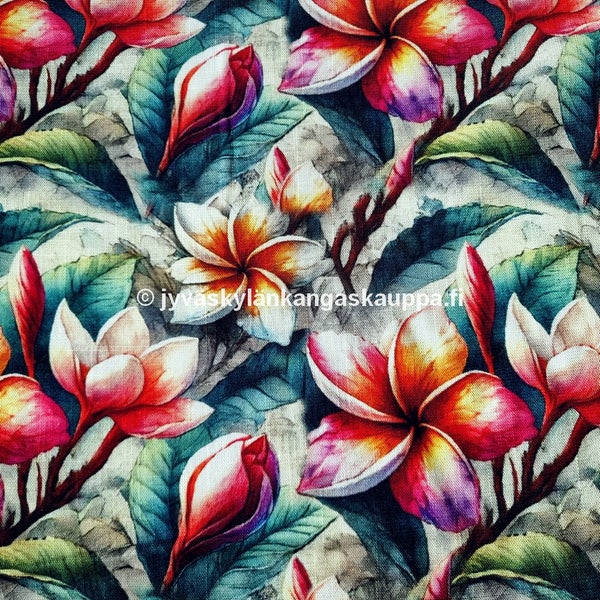 Viskoosi-pellava Jasmiini Fuksia Petrooli