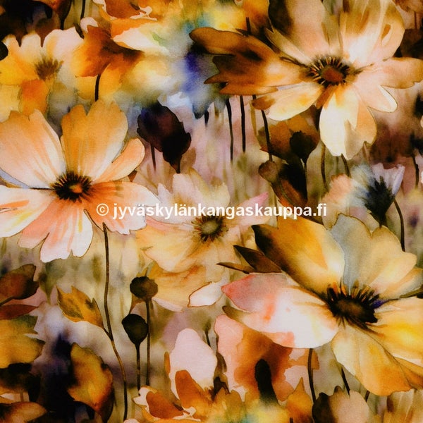 Viskoosikangas Tukholma Keltainen (n. 50cm valmispala)