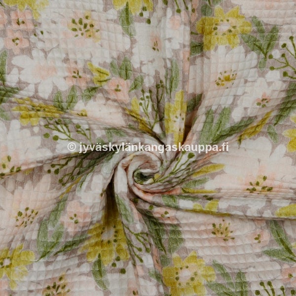 Vohvelikangas Kukat Tumma Roosa