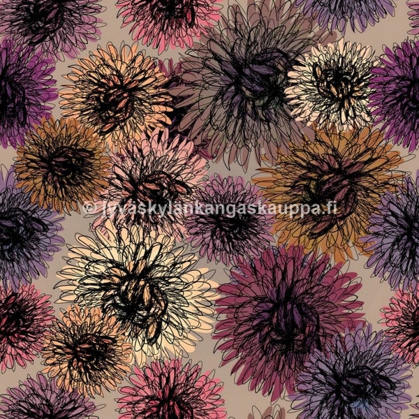 Digiprintti trikoo Dahlia