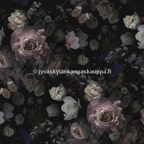 Digiprintti trikoo Dark Old Rose Garden