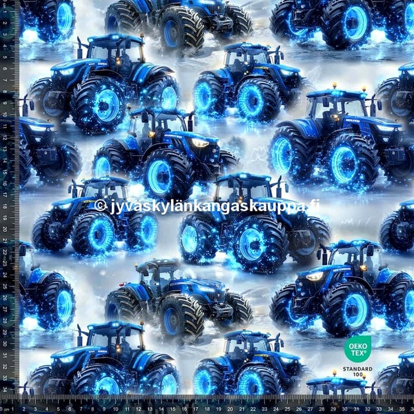 Digiprintti trikoo Siniset Traktorit