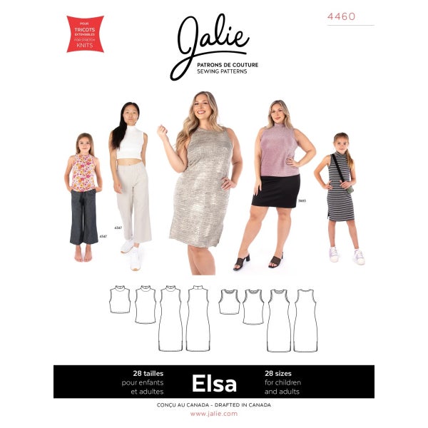 Jalie kaava 4460 ELSA Sleeveless Tops And Dress
