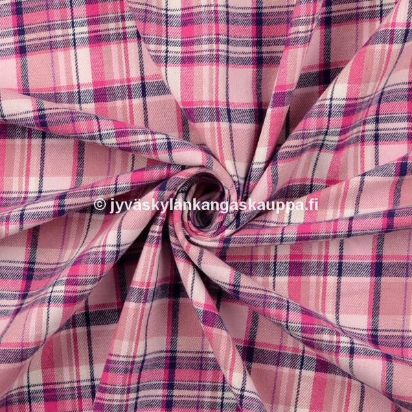 Kevyt Flanelli Ruutu Pastelli Pinkki