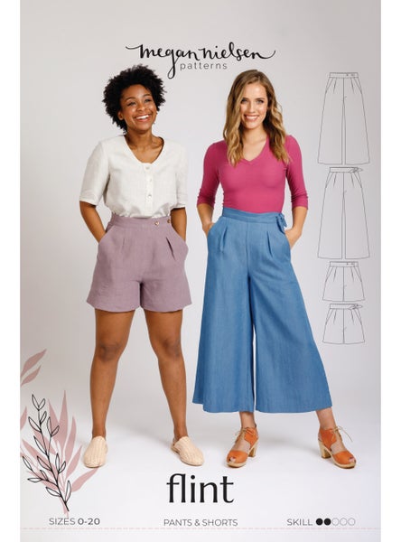Megan Nielsen Pattern kaava FLINT Cropped Pants and Shorts sizes 0-20