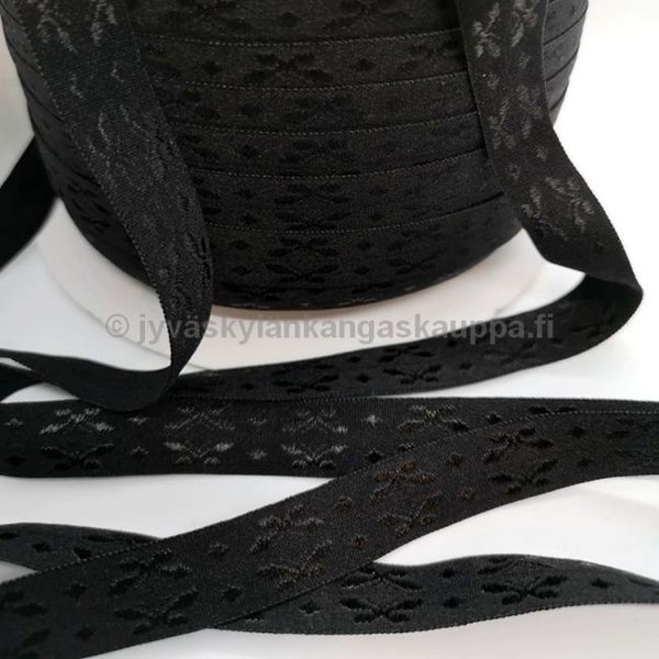 Kanttauskuminauha 15mm perhonen musta