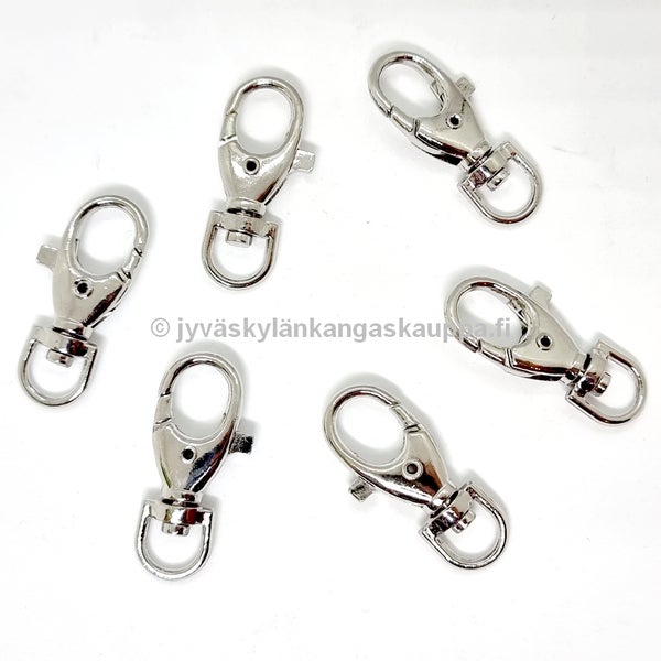 Karabiinihaka + leikari 8mm pienell&auml; D-lenkill&auml;, pituus 39mm