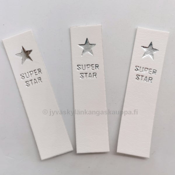 Keinonahkamerkki SUPER STAR Valkoinen + Hopea teksti