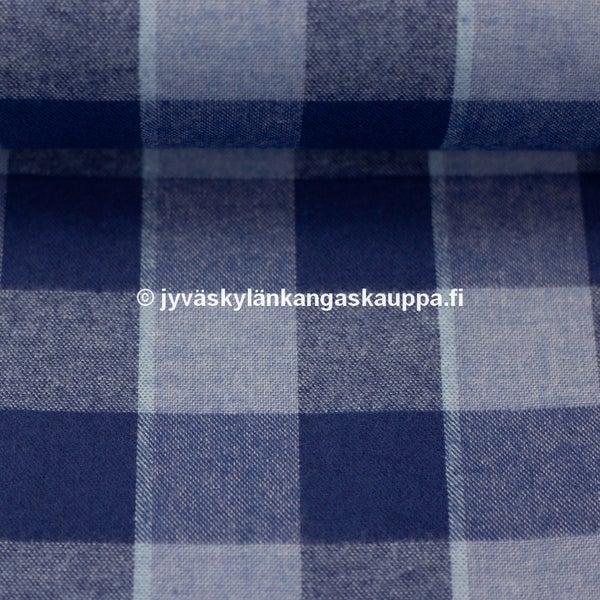 Kevyt Flanelli Ruutu Sininen