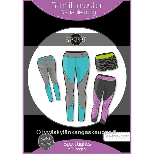 Ki-Ba-Doo kaava Sport Tights urheilulegginsit 3 pituudessa