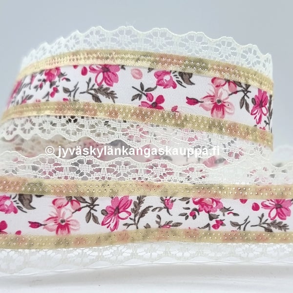 Koristenauha Pinkki Kukka Pitsireuna