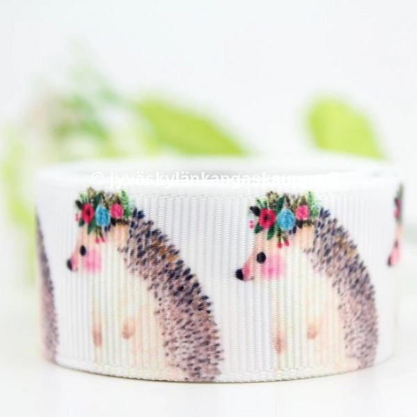 Koristenauha Siilit Seppeleet valkoinen